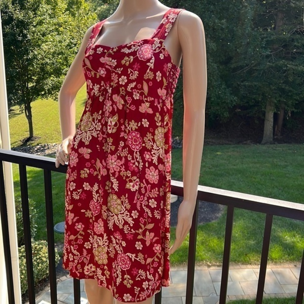 Cinnamon girl red/floral Boho sundress